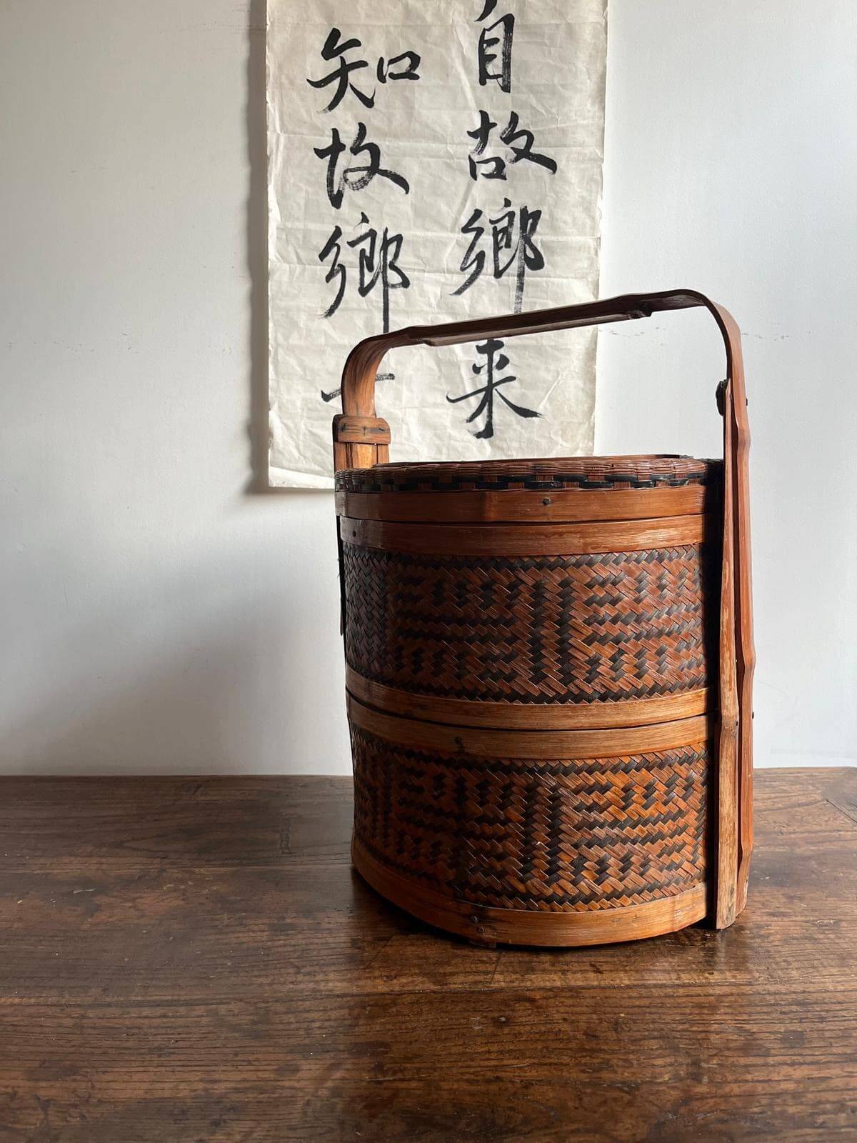 Antique Chinese wedding box with compartments