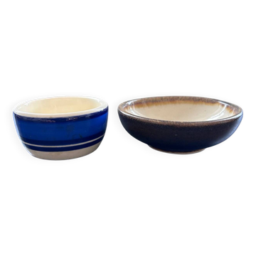 A pair of butter dishes signed HB Quimper.