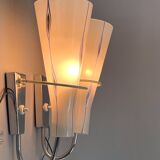 Paire d'appliques murales en chrome et verre des années 1960 par Zukov, 2 paires disponibles