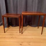 Pair of rosewood tables 64 B, designed by Erik Riisager Hansen, Haslev Møbelsnedkeri, Denmark, 196