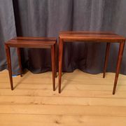 Pair of rosewood tables 64 B, designed by Erik Riisager Hansen, Haslev Møbelsnedkeri, Denmark, 196