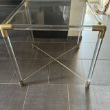 Vintage plexiglass and brass table