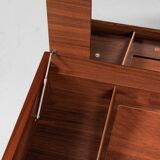 Midcentury Danish dressing table in teak by Dyrlund with ottoman by Spøttrup 1960s