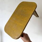 Low stool, plant stand in yellow painted wood