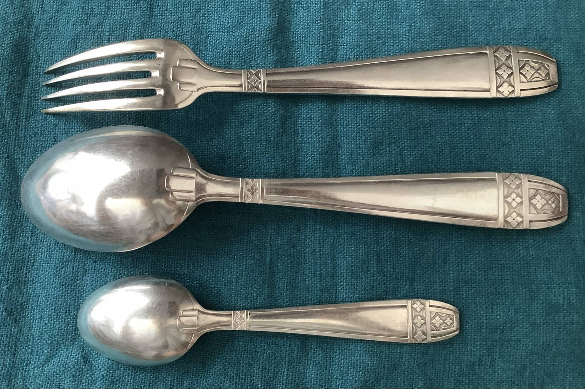 Art Deco Baptism Set Metal + Stamps