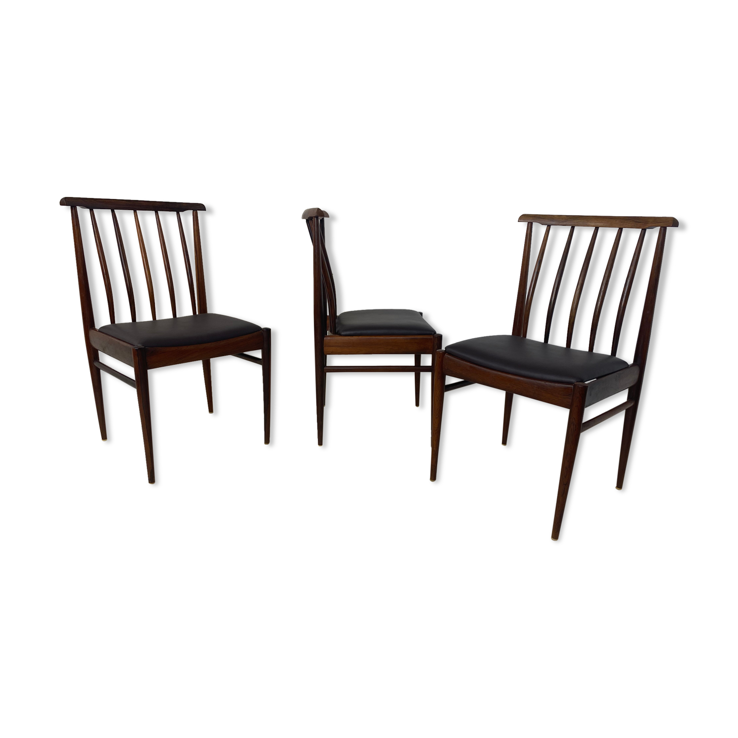 Chaises de salle à manger scandinaves, années 1960, Ensemble de 3