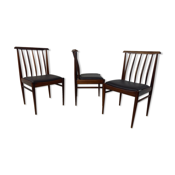 Chaises de salle à manger scandinaves, années 1960, Ensemble de 3