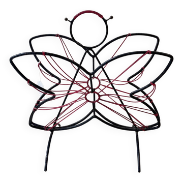 Butterfly magazine rack in metal wire, 1950s-60s