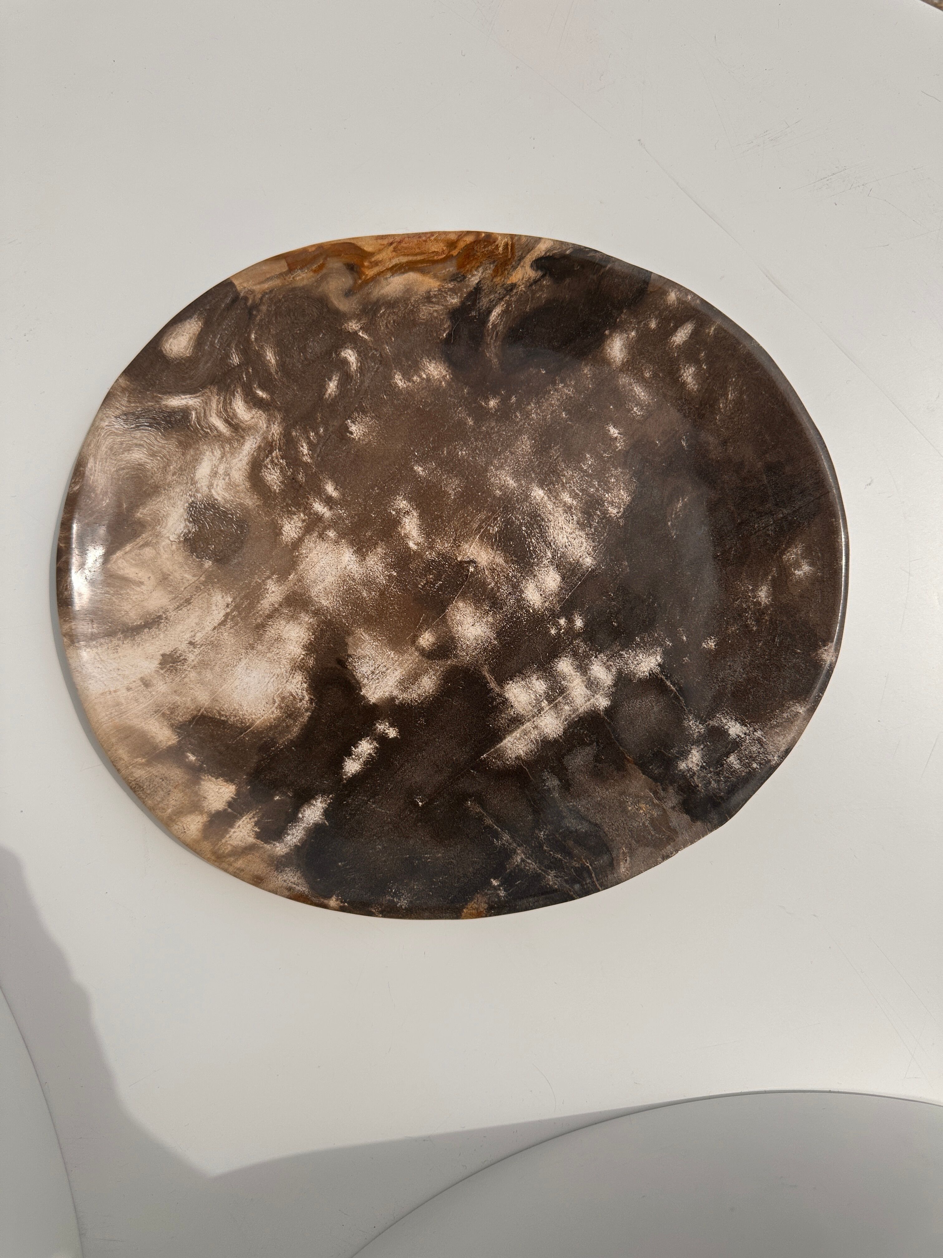 Dish in petrified wood