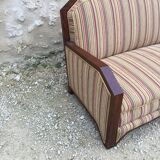 1940s art deco mahogany bench