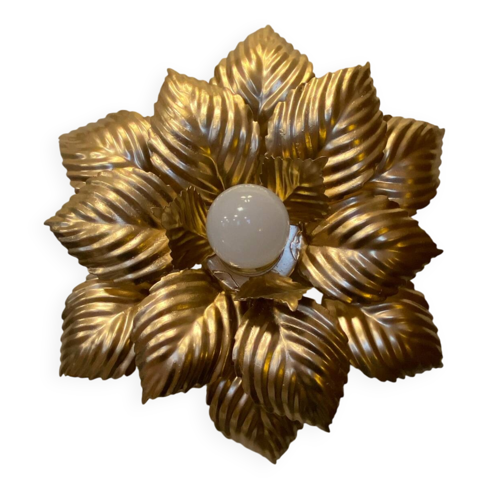 Golden flower wall light