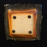 Claude Champy signed dish in glazed stoneware with free edges, late 20th century