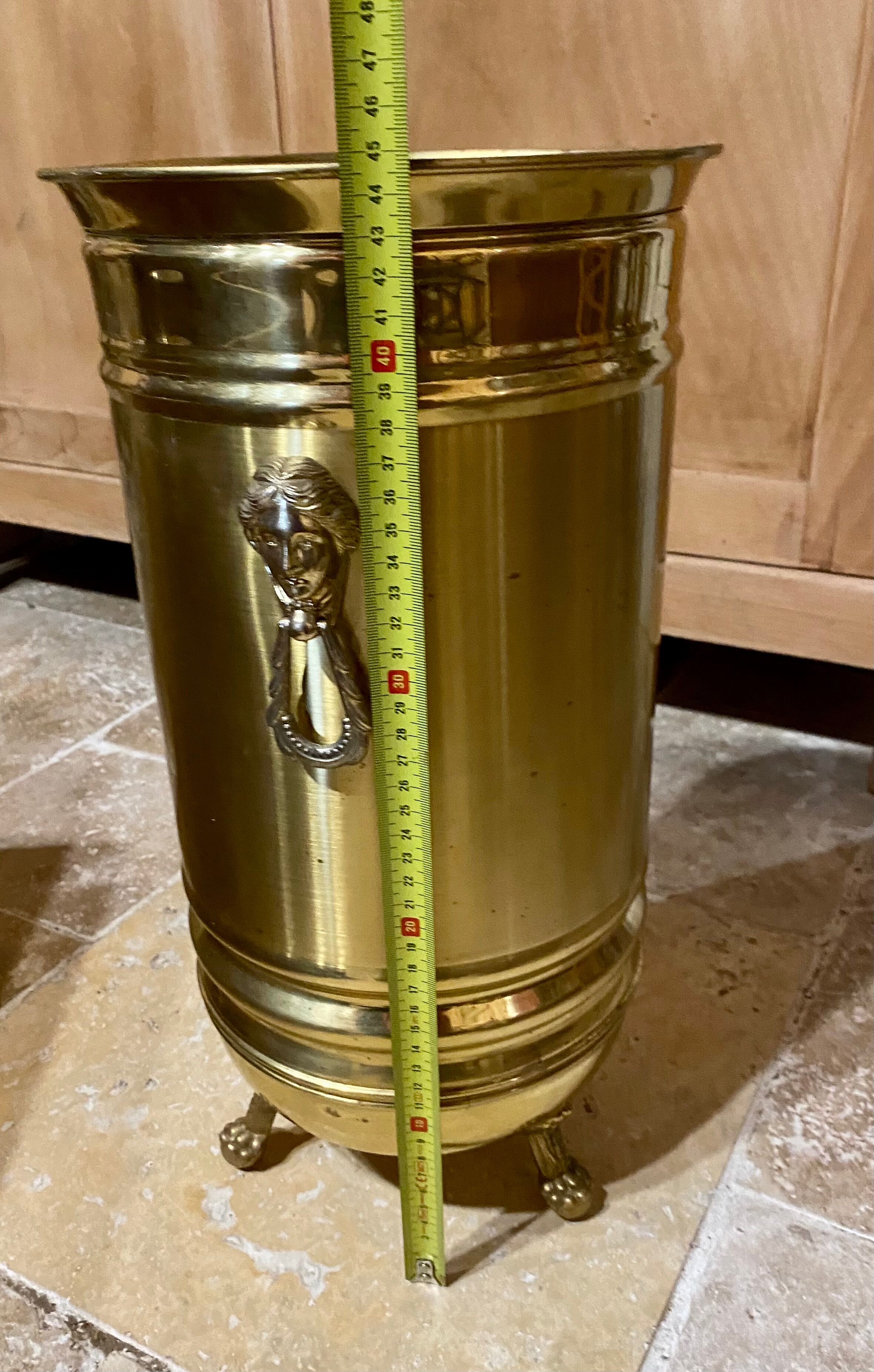 Umbrella stand in brass and bronze