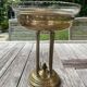 Ancien Centre de Table coupe à fruit laiton doré coupe en verre ciselé fin