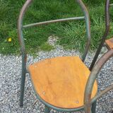 Set de 7 chaises de René Herbst métalliques assises bois