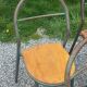 Set of 7 metal chairs by René Herbst with wooden seats.