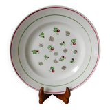 Plat rond digoin sarreguemines rose et vert 1940
