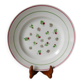 Plat rond digoin sarreguemines rose et vert 1940