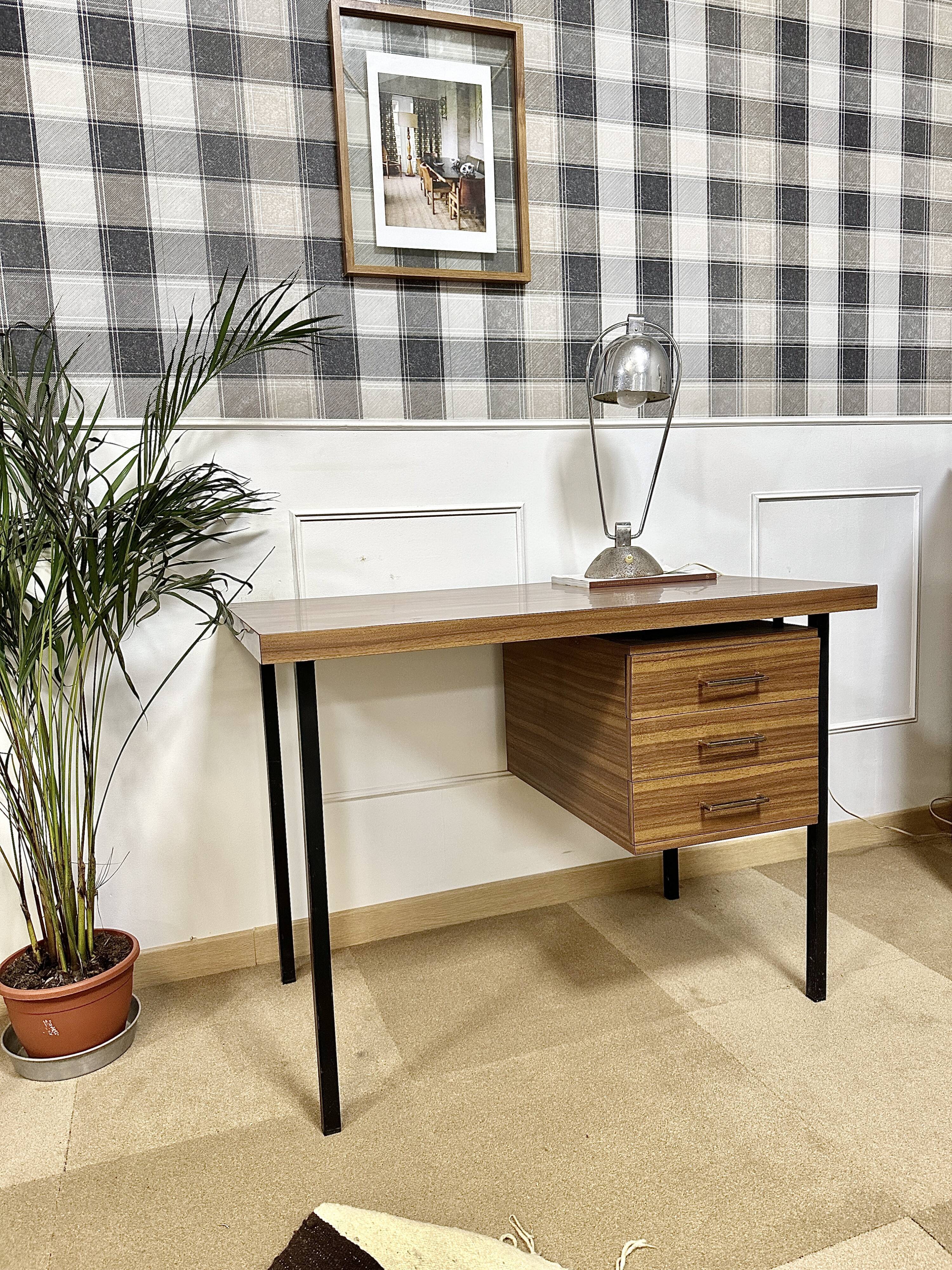 Vintage desk feet black metal