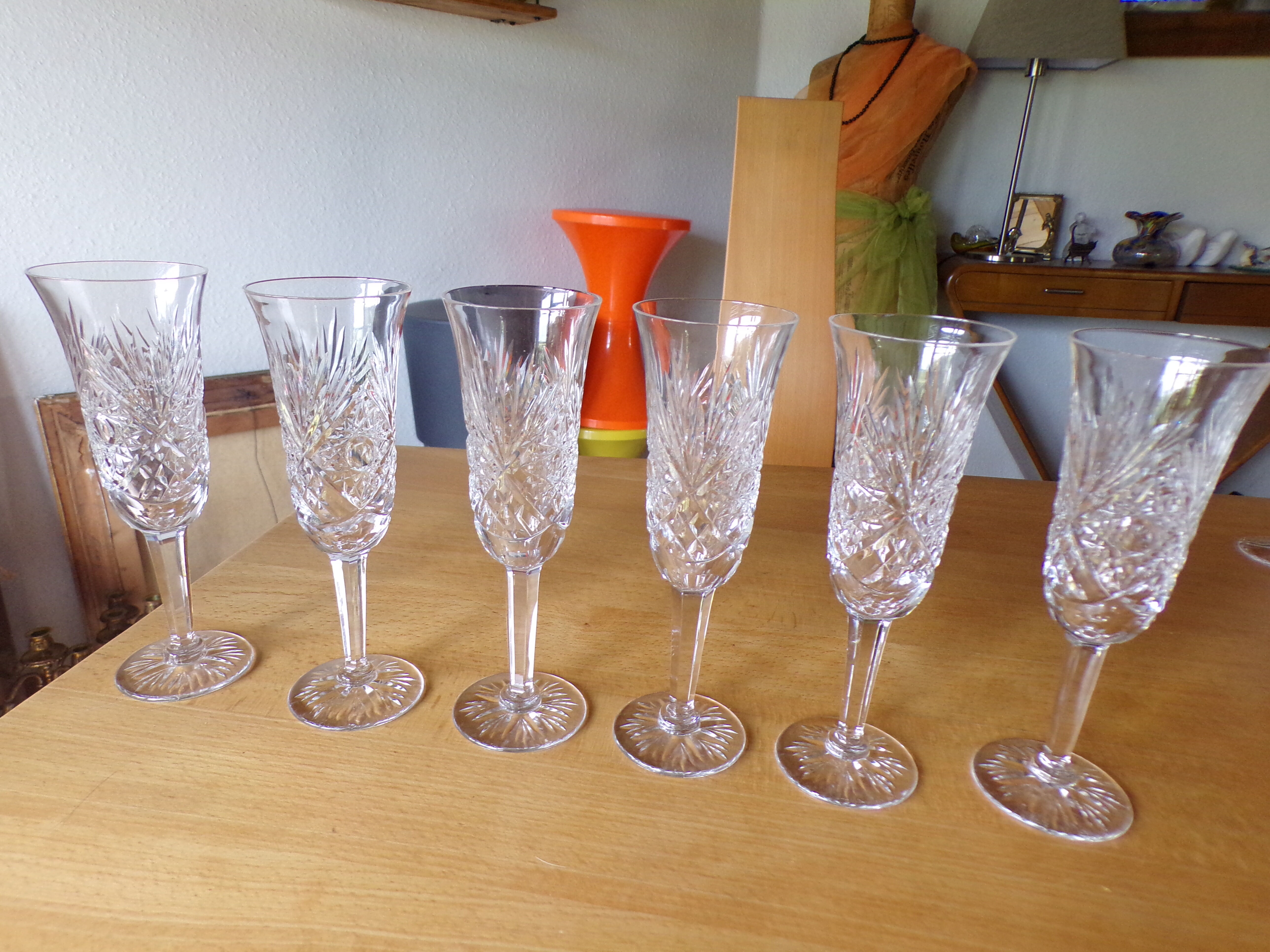 6 flutes à champagne Saint Louis