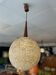 Resin and teak ball pendant light