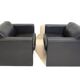 Knoll Studio Line set of 2 leather armchairs by Jürgen Lange