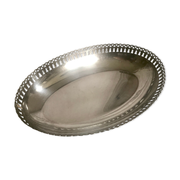 Corbeille en métal argenté