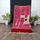 Handmade Berber rug with colourful patterns, size 100 x 200 cm.