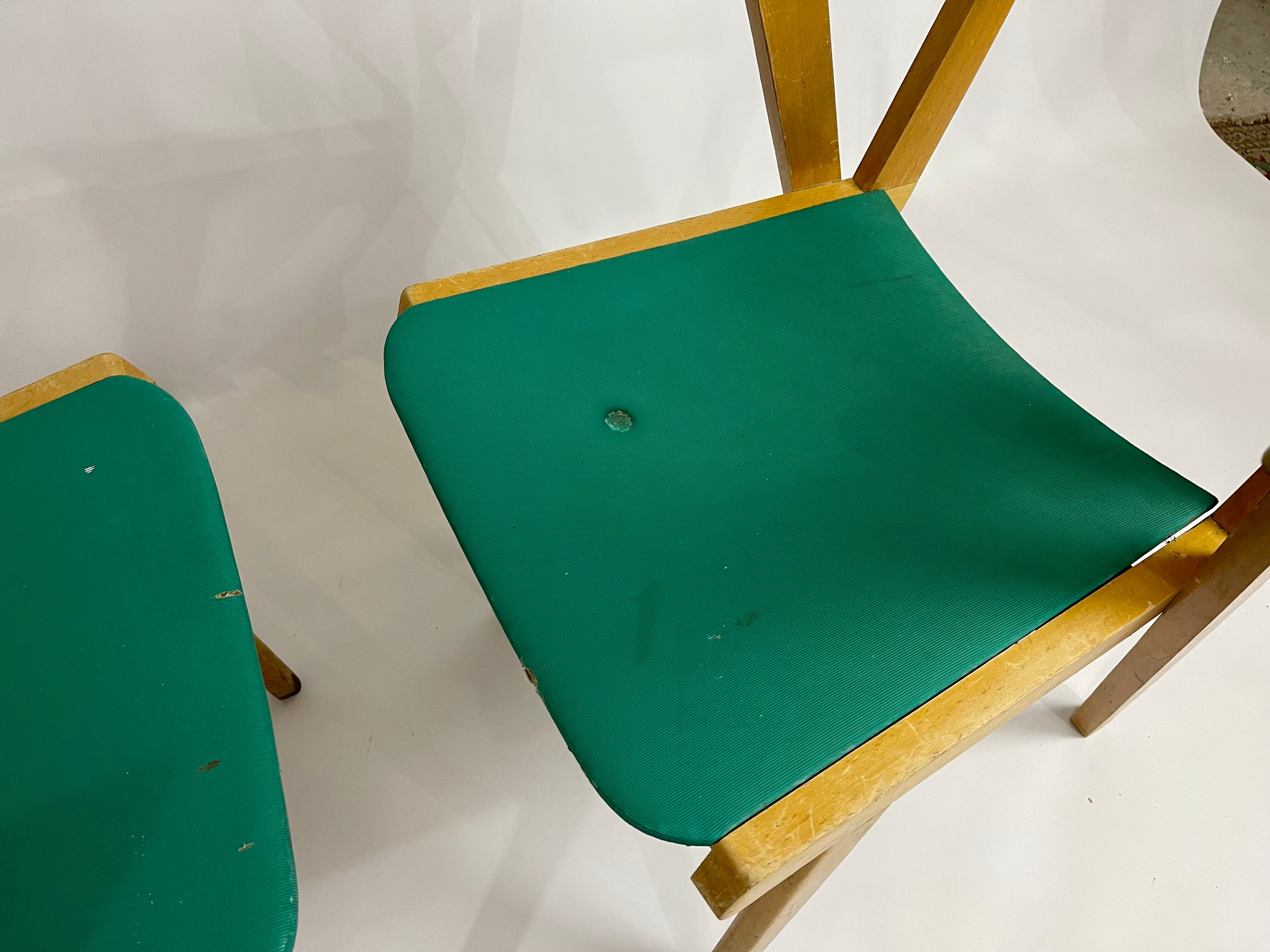 Pair of chair chair bridge design vintage 50