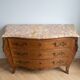 Louis XV style commode in marquetry and marble