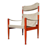 Safari lounge chair, model 30, designed by Erik Worts and manufactured by Niels Eilersen, Denmark 1960.