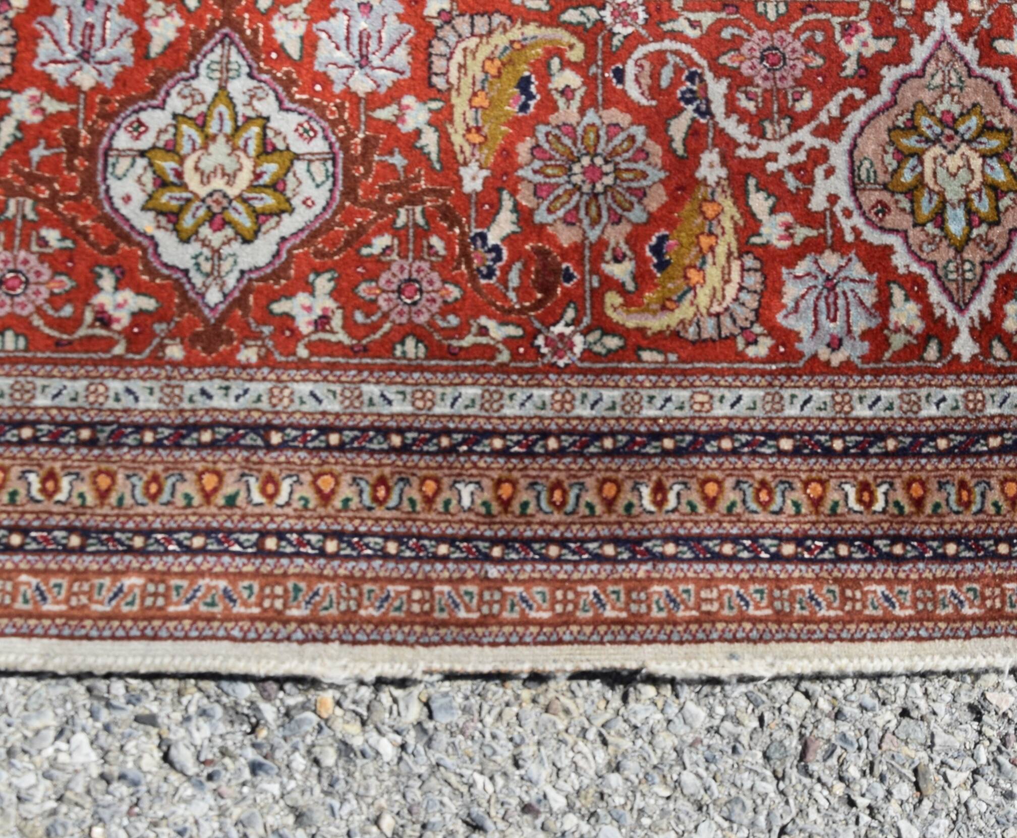 Iran Tabriz Mahi wool and silk oriental rug: 3.60 x 2.50 meters