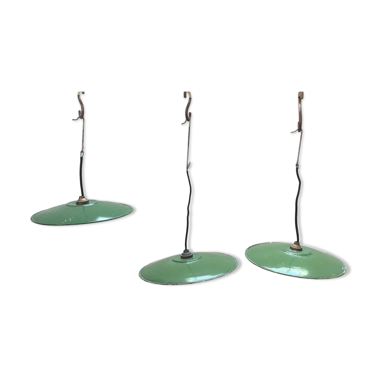 Lot de 3 suspensions plafonnier industriel