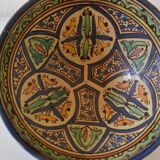 Ancien plat céramique berbère signé afrique du nord