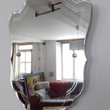 Former mirror art deco bevelled and engraved 46x68cm