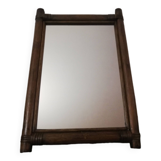 Miroir vintage en rotin