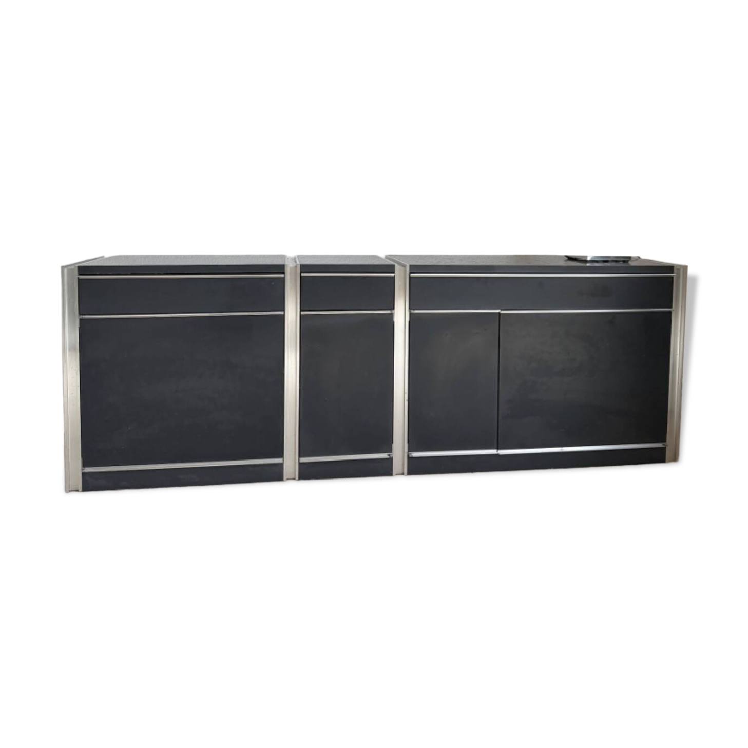 Enfilade métal chromé acier argenté Ligne Roset Vintage