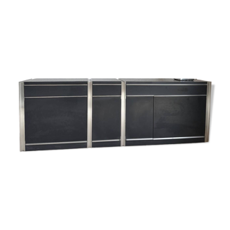 Chrome metal enfilade silver steel Vintage Ligne Roset