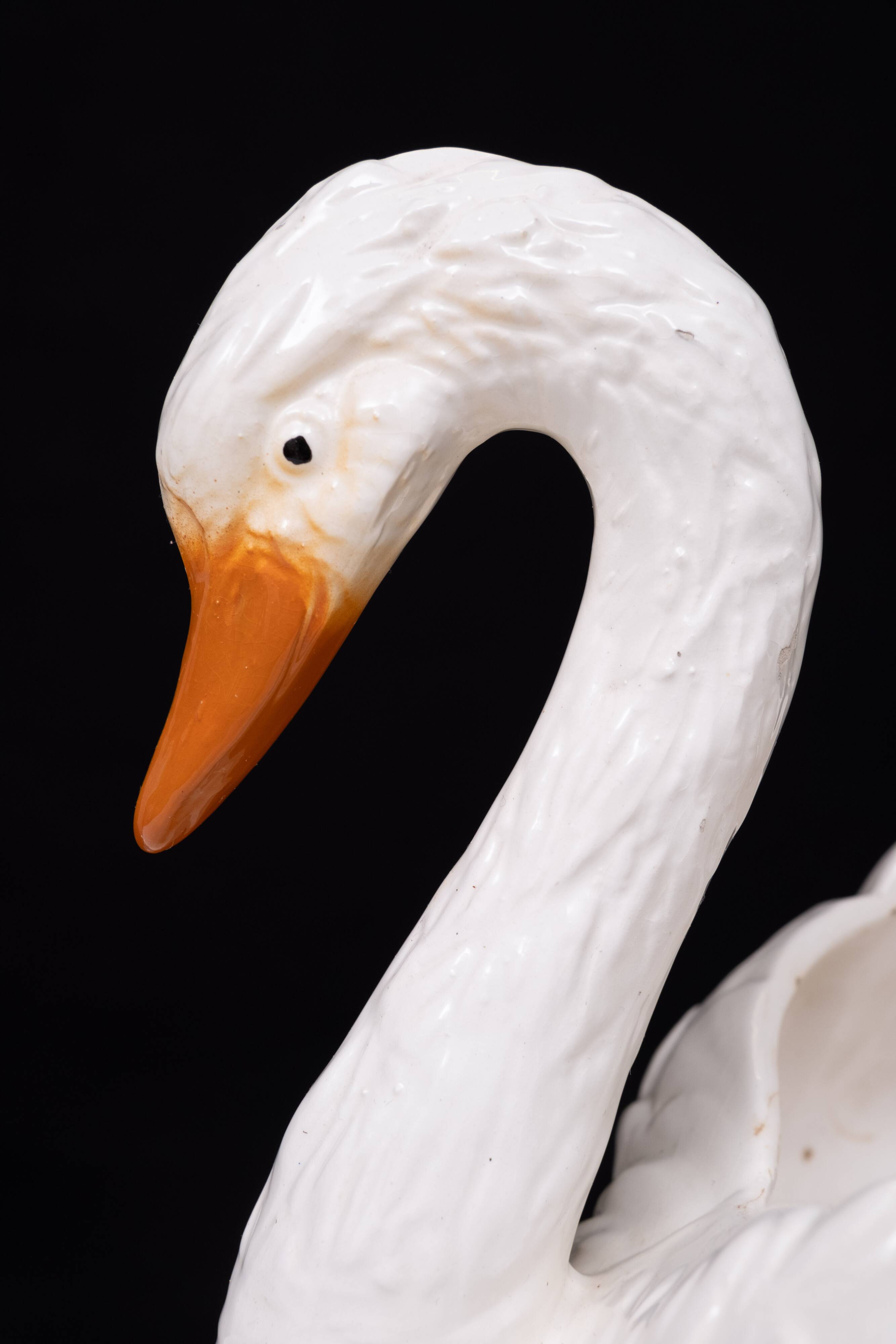 Antique Capodimonte Ceramic Swan jardiniere 1880