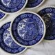 Set of 6 flat plates Villeroy and Boch, blue Rusticana model, vintage