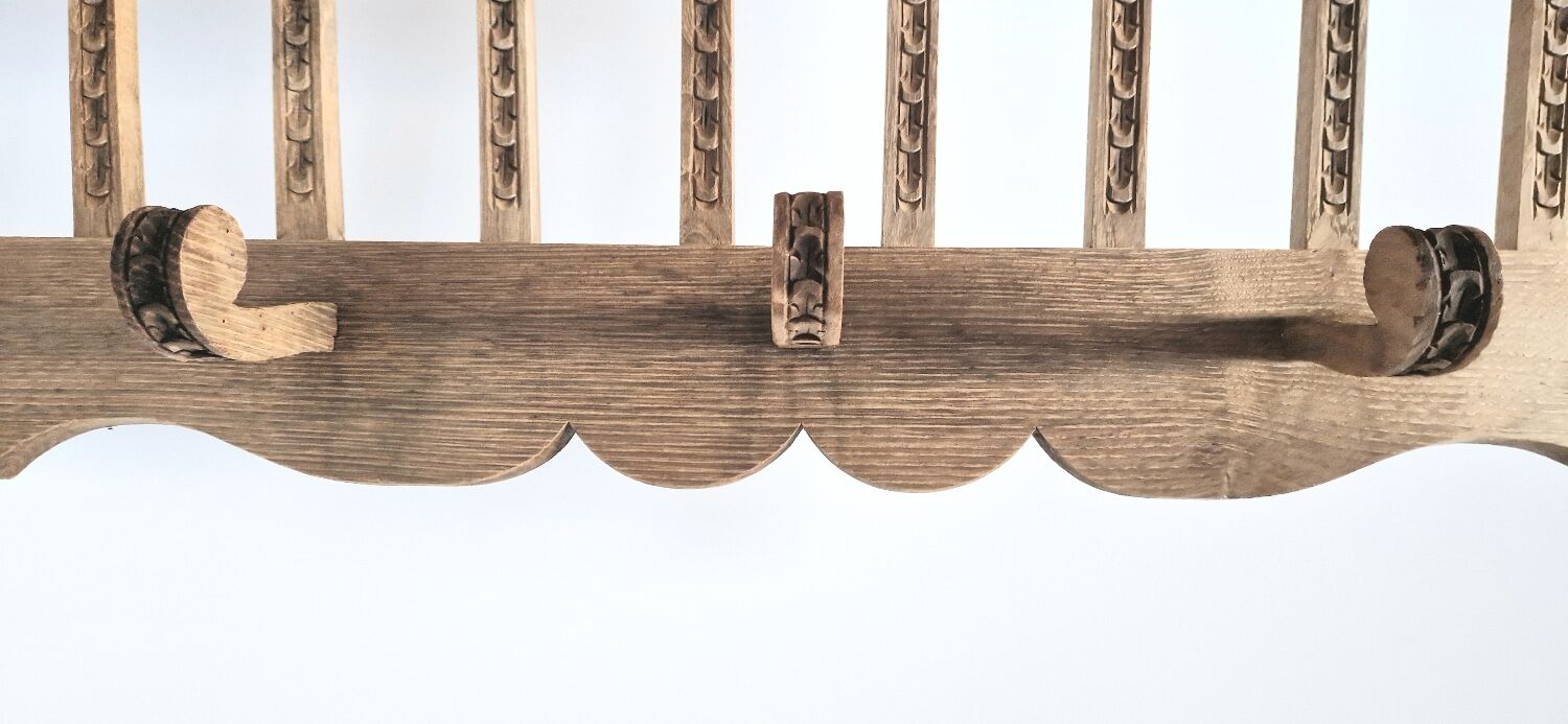 Old carved wood wall shelf