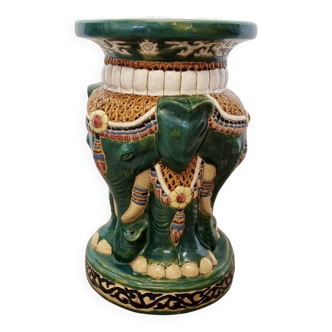 Vintage Ceramic Round Elephant Plant Table, 1960/70s