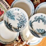 Lot de 6 assiettes plates en terre de fer Boulenger et Samaritaine coq canard