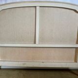 Louis XVI style bed in patinated wood with fluted columns.