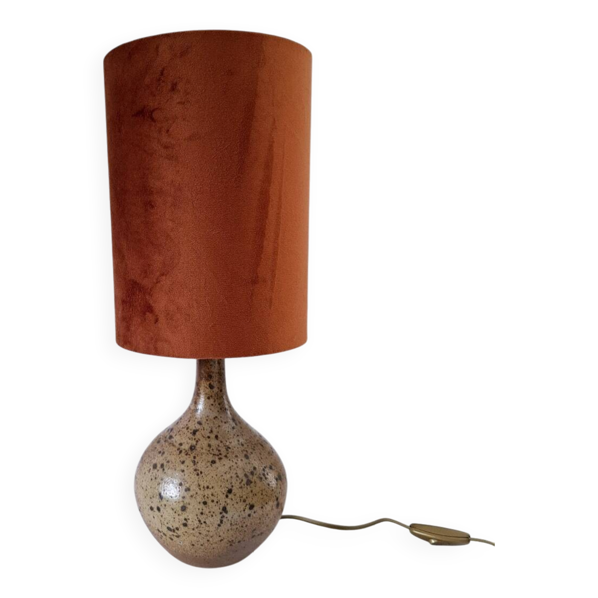 Vintage pyrite stone lamp