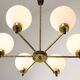 Mid-century Italian Brass and Opaline Chandelier