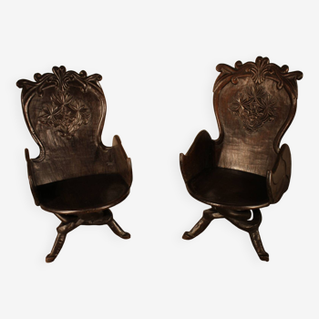 Pair of African armchairs