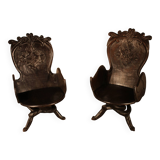 Paire de fauteuils africains