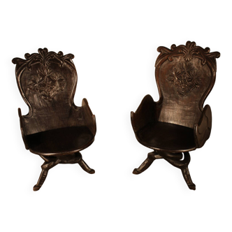Pair of African armchairs