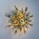 Sun-shaped ceiling or wall light by Oscar Torlasco for StilKronen, cut Murano glass, Italy, 1970s